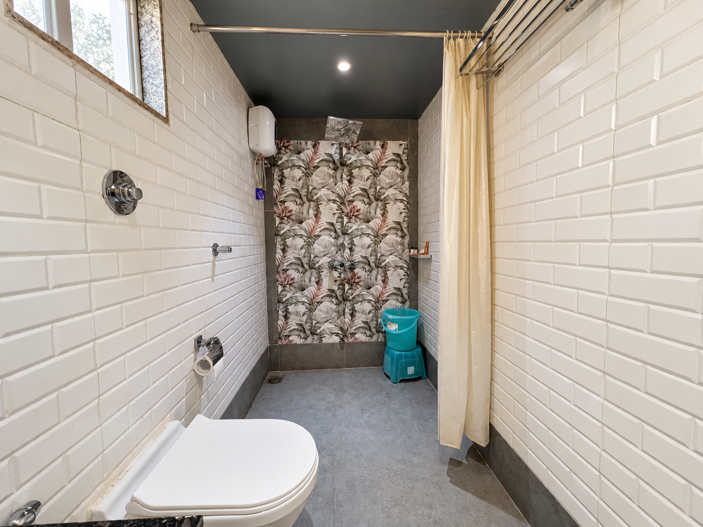 Bright Modern Subway-Tile Shower Room